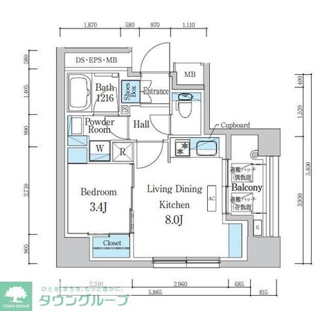 デュオフラッツ浅草蔵前の物件間取画像